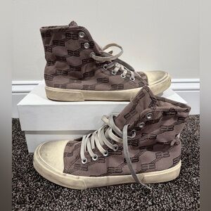 Balenciaga Paris Hightop Chucks BB Court Monogram Sneakers